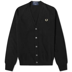 Fred Perry Reissues Made In Italy Lambswool Cardigan Black