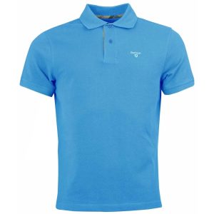 Barbour Tartan Pique Polo Shirt Blue
