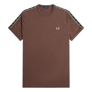 Fred Perry Taped Ringer T-Shirt Carrington Brick / Warm Grey