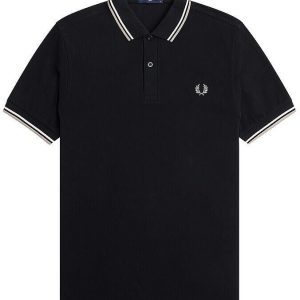 Fred Perry Slim Fit Twin Tipped Polo Black