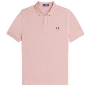 Fred Perry Slim Fit Plain Polo Dusty Rose Pink / Black
