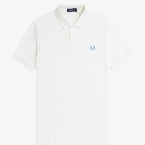 Fred Perry Slim Fit Plain Polo Snow White / Ocean