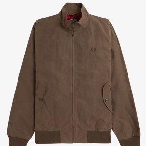 Fred Perry Made In England Waxed Harrington Jacket Brown
