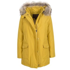 Woolrich Woman  Arctic Parka in Ramar with Detachable Fur Trim Yellow