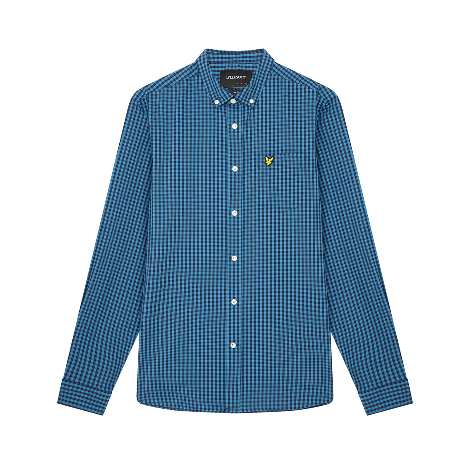 Lyle & Scott LS Slim Fit Gingham Shirt Yale Blue Navy
