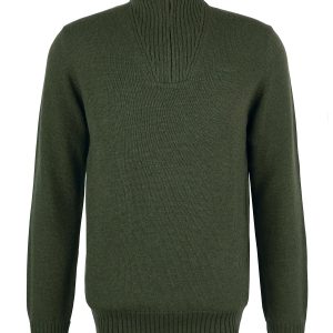 Barbour Essential Lambswool Half Zip Mid Olive