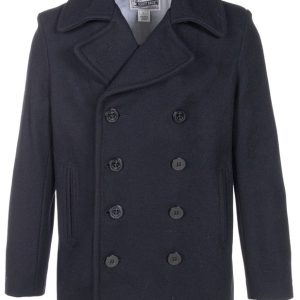 Schott NYC Slim Fit Peacoat Made In USA Navy
