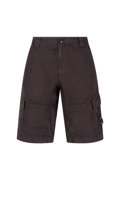 C.P. Company Cotton Linen Cargo Short Black