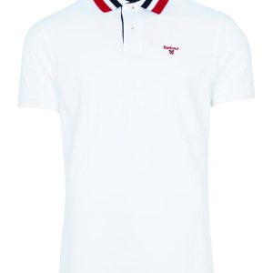 Barbour Hawkeswater Tipped Polo White Red Blue