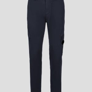 C.P. Company Stretch Sateen Cargo Pants Ergonomic 138A Fit Total Eclipse Blue