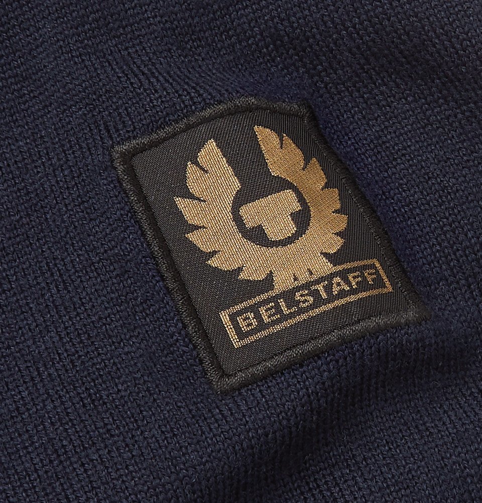 Belstaff Kerrigan Crew Neck Jumper Merino Wool Washed Navy - Imagen 4