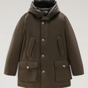 Woolrich Arctic Parka in Ramar with Protective Hood Dark Green