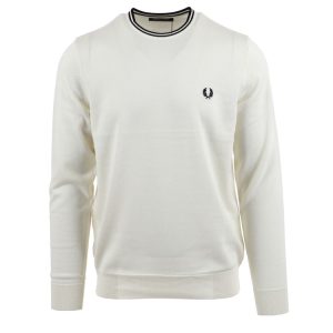 Fred Perry Classic Crew Neck Jumper Snow White / Black