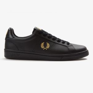 Fred Perry B721 B4290 Leather Tab Black