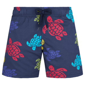 Vilebrequin Jirise Boys Stretch Swim Shorts Ronde Des Tortues Navy