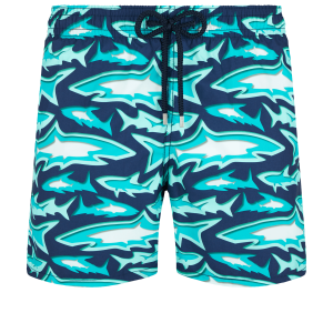Vilebrequin Moorea Swim Shorts Requins 3D Navy