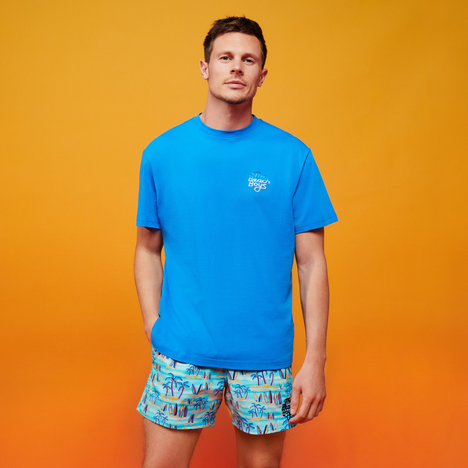 Vilebrequin Moorise Stretch Swimwear Palms & Surfs - Vilebrequin x The Beach Boys Lazulii Blue - Imagen 5