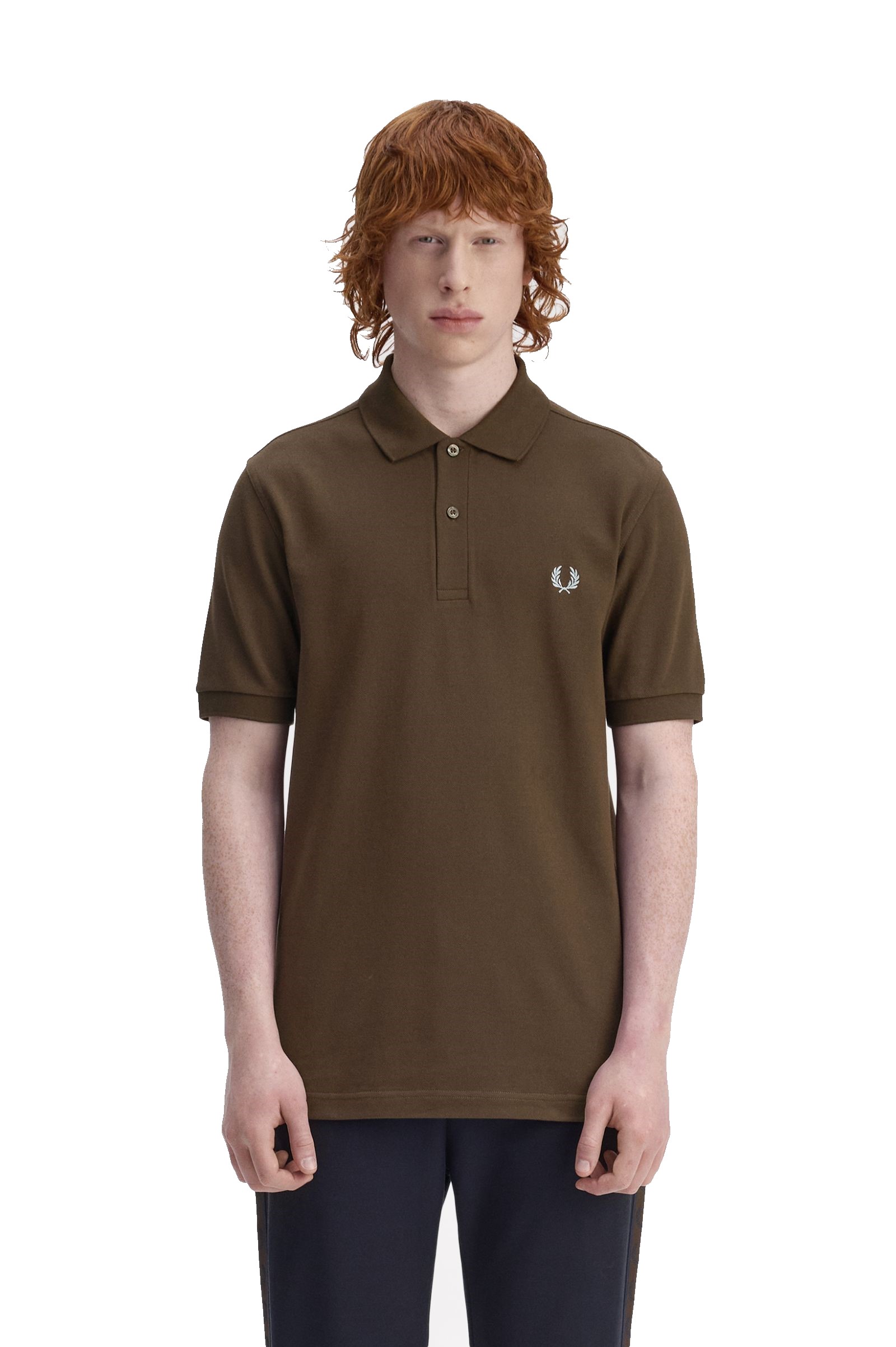 Fred Perry Slim Fit Plain Polo Burnt Tobacco / Stockport Blue - Imagen 3