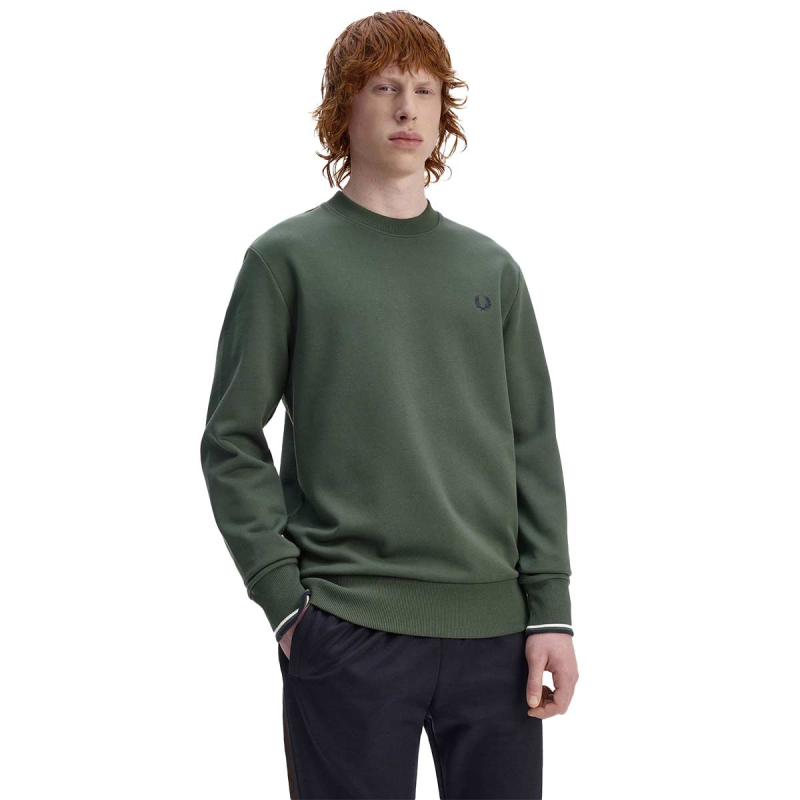 Fred Perry Crew Neck Sweatshirt Court Green - Imagen 2