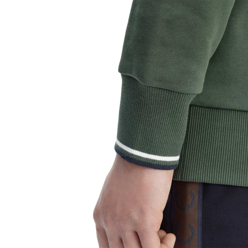 Fred Perry Crew Neck Sweatshirt Court Green - Imagen 4