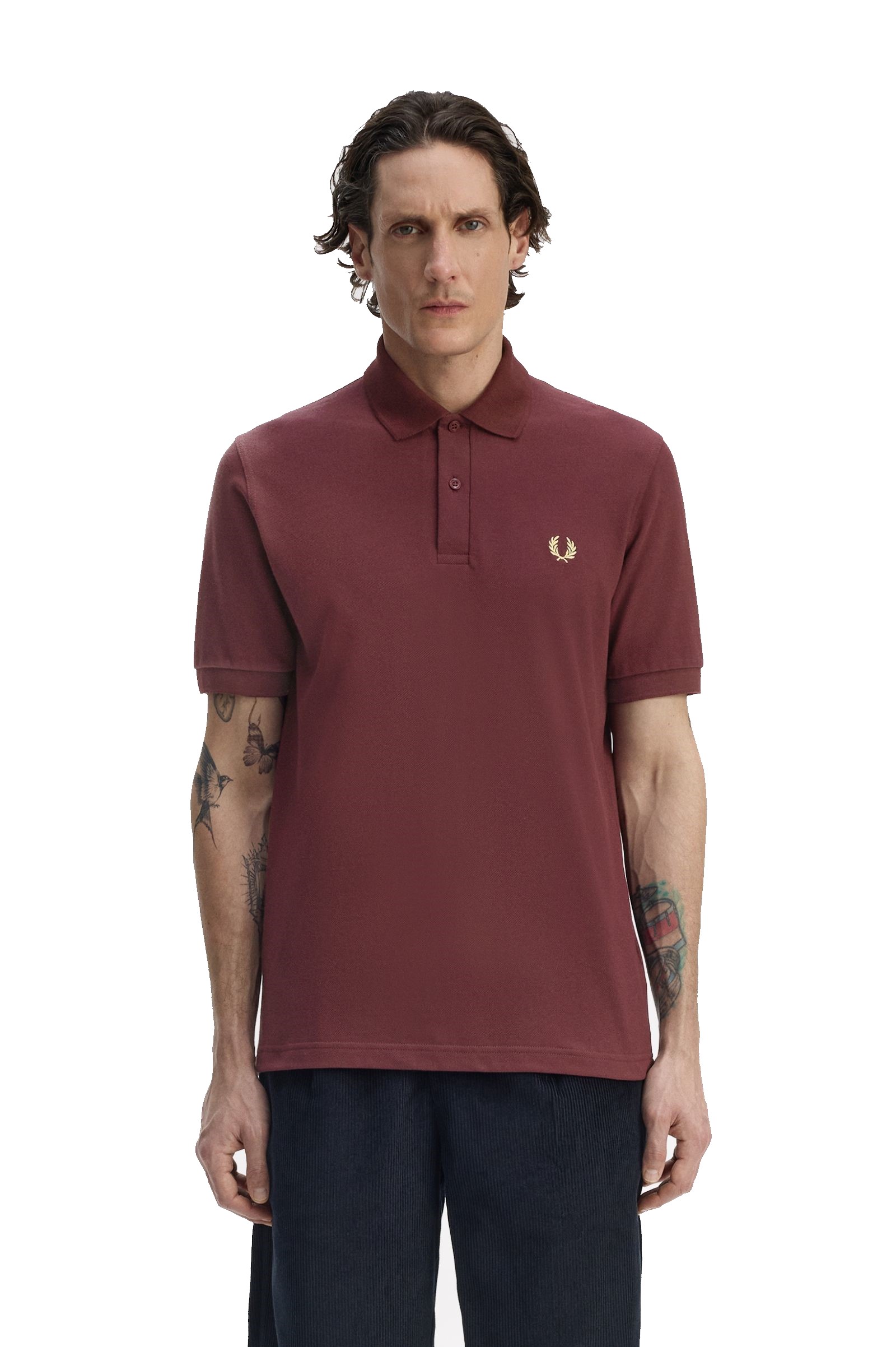 Fred Perry Reissues Original Plain Polo Oxblood / Champagne - Imagen 2