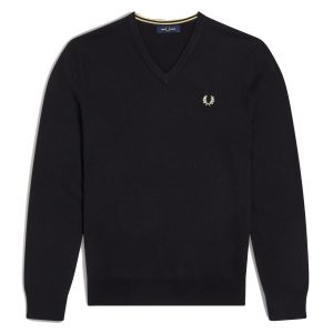 Fred Perry Classic V Neck Jumper Black