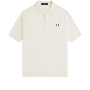 Fred Perry Long Staple Cotton Knitted Shirt Ecru