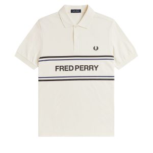 Fred Perry Graphic Polo Shirt Ecru