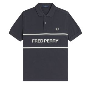 Fred Perry Graphic Polo Shirt Anchor Grey