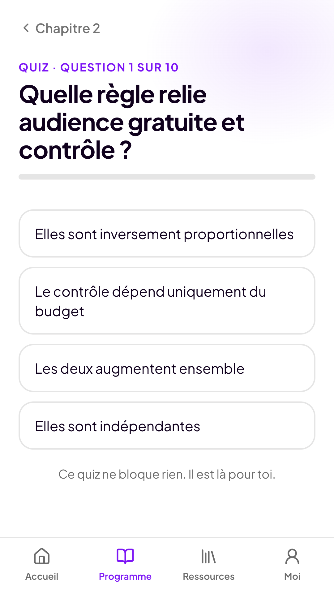 Question de quiz Caast