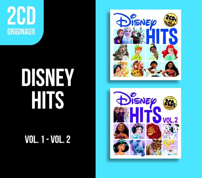 2CD originaux : Disney Hits 1 / Disney Hits 2 Coffret