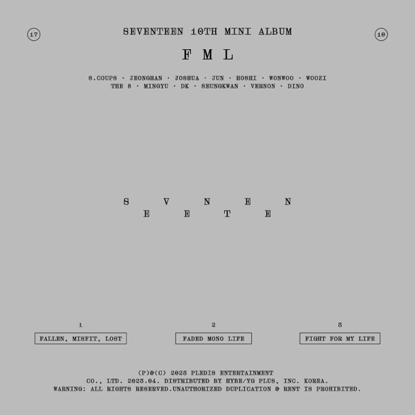 SEVENTEEN 10th Mini Album 'FML' (Exclusive A)