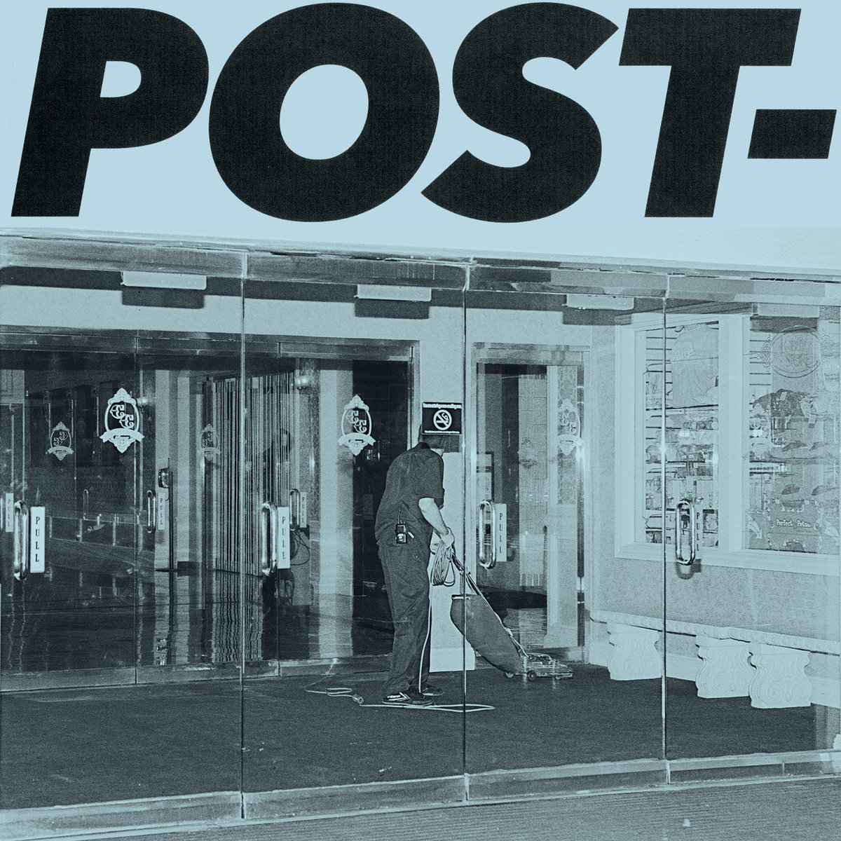 Post/Clear With Black, White & Blue Splatter Vinyl