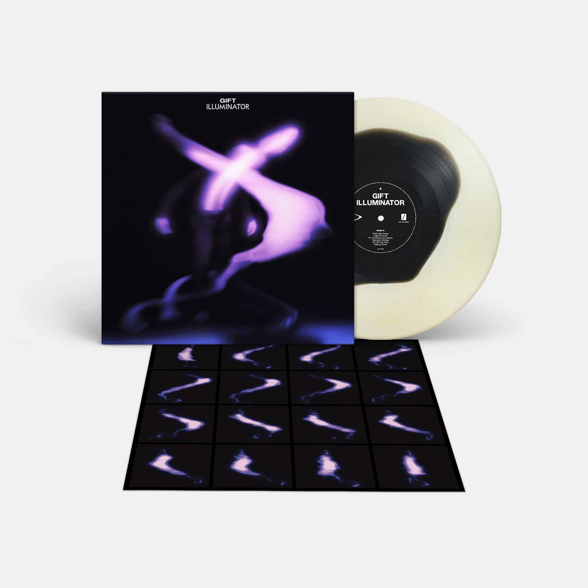 Illuminator - Vinyle Blanc Phosphorescent Coeur Noir