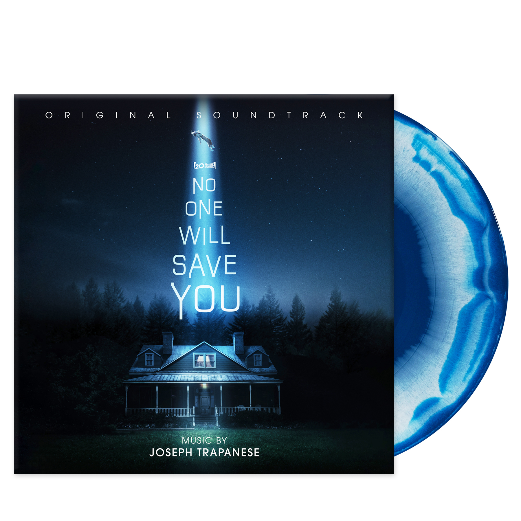 NO ONE WILL SAVE YOU/VINYLE TOURBILLON DE FAISCEAU LUMINEUX BLEU NUIT ET BLANC/JOSEPH TRAPANESE