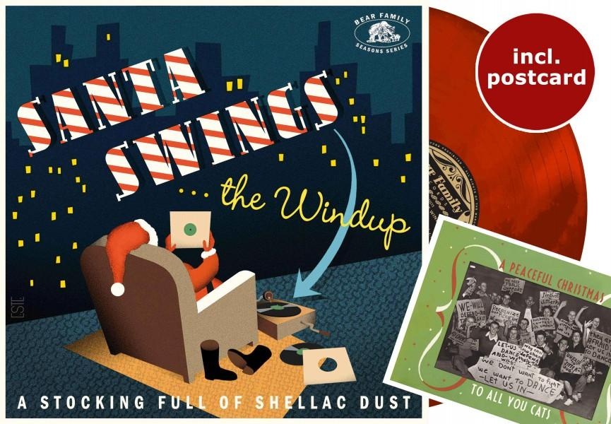 SANTA SWINGS/THE WINDUP/VINYLE ROUGE/A STOCKING FULL OF SHELLAC DUST/INCLUS CARTE POSTALE