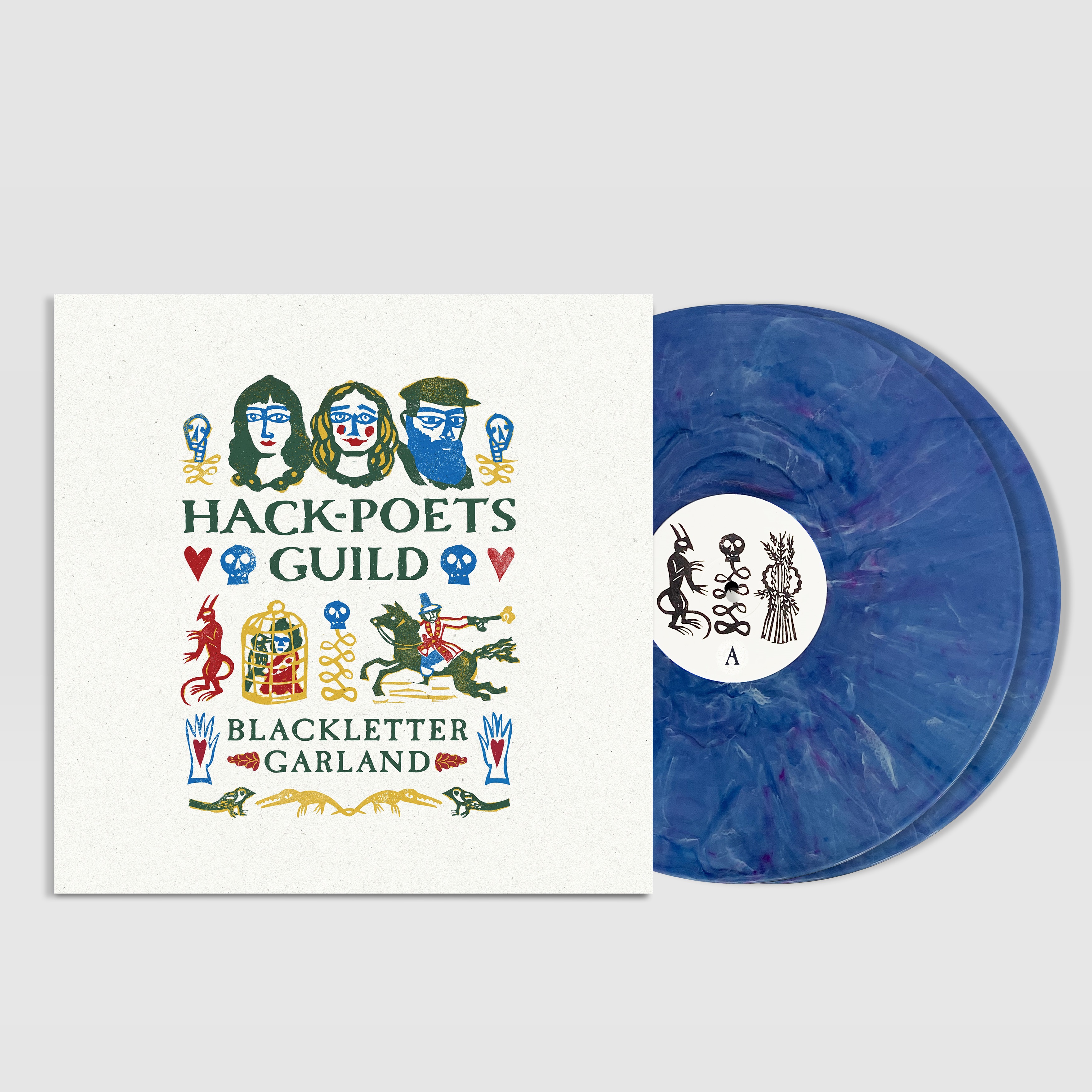 BLACKLETTER GARLAND /VINYLE BLEU MARBRE