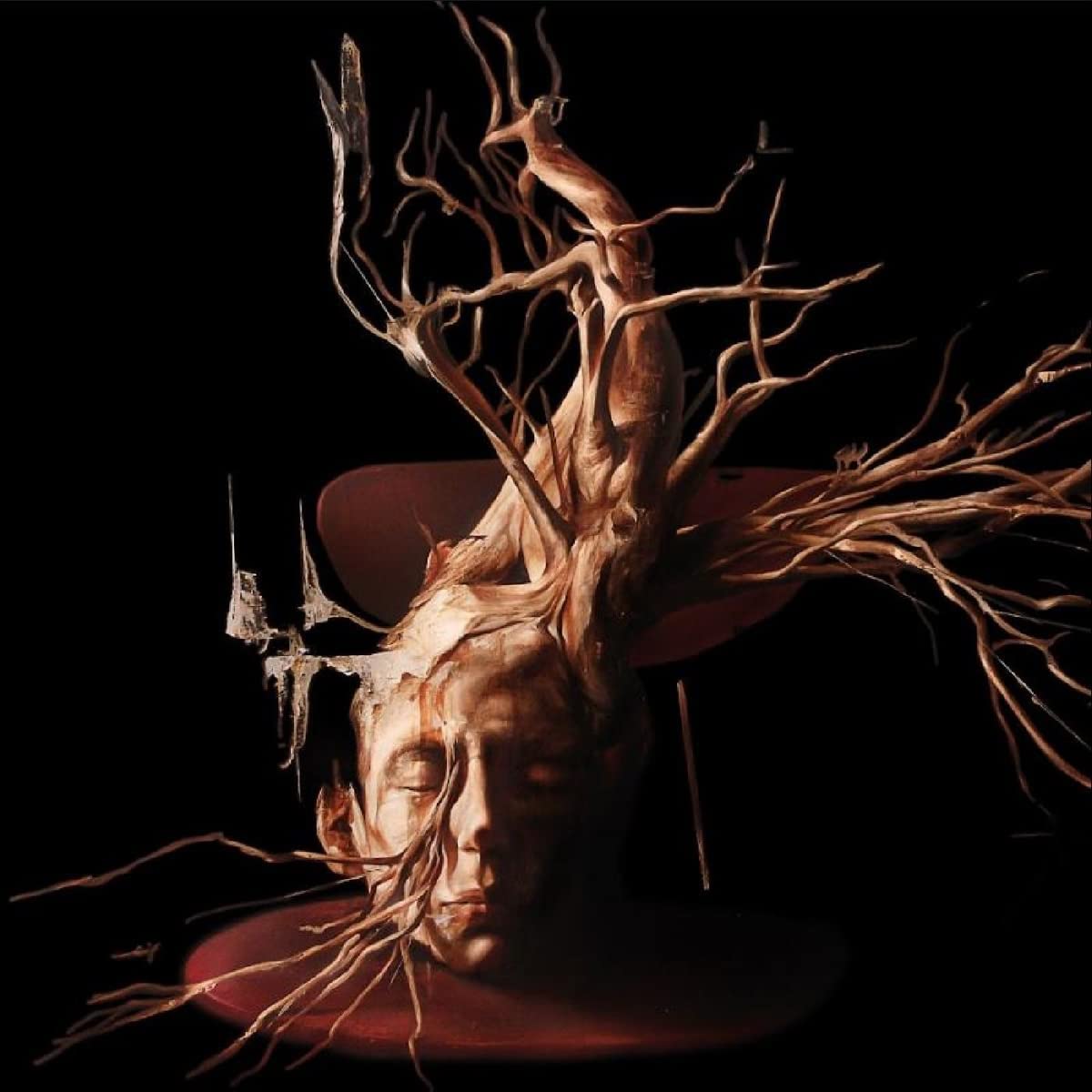 TERMINAL FOREST/VINYLE TRANSPARENT ROUGE AVEC ECLABOUSSURES NOIRES
