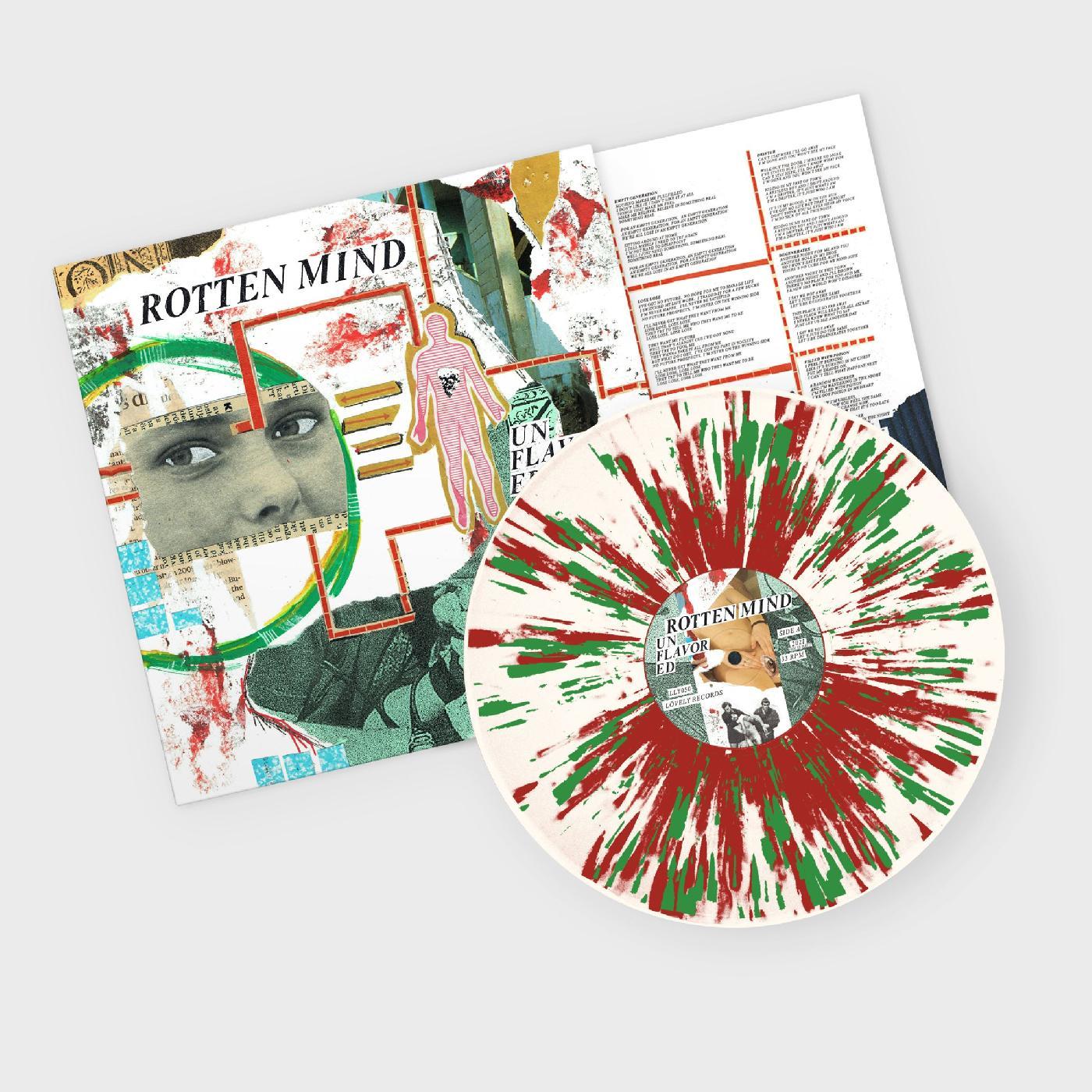 UNFLAVORED/VINYLE BLANC ET ROUGE AVEC ECLABOUSSURES VERTES