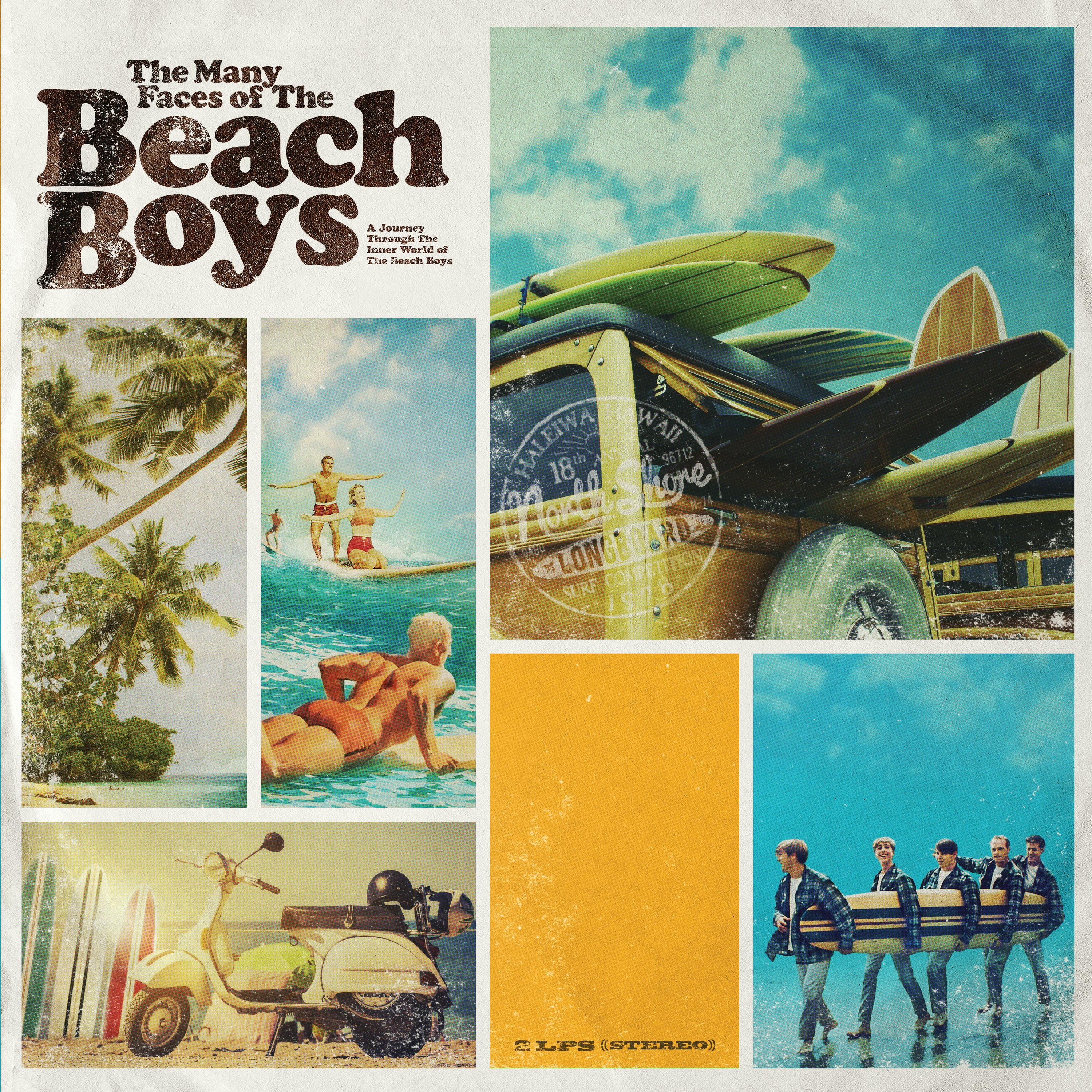 MANY FACES OF BEACH BOYS/YELLOW/BLUE TRANSPARENT MARBLED VINYL