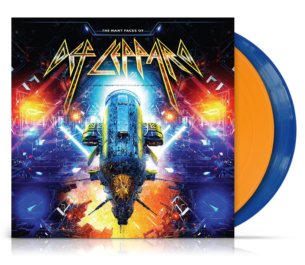MANY FACES OF DEF LEPPARD/TRANSPARENT ORANGE/BLUE MARBLED VINYL