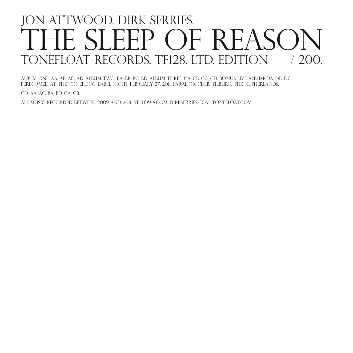 SLEEP OF REASON -LP+CD-