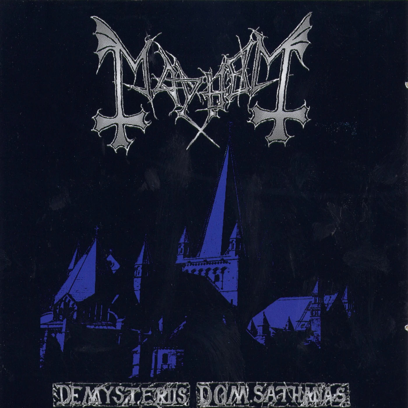 Cover album effrayante : De Mysteriis Dom Sathanas de Mayhem (1994), cathédrale de Nidaros