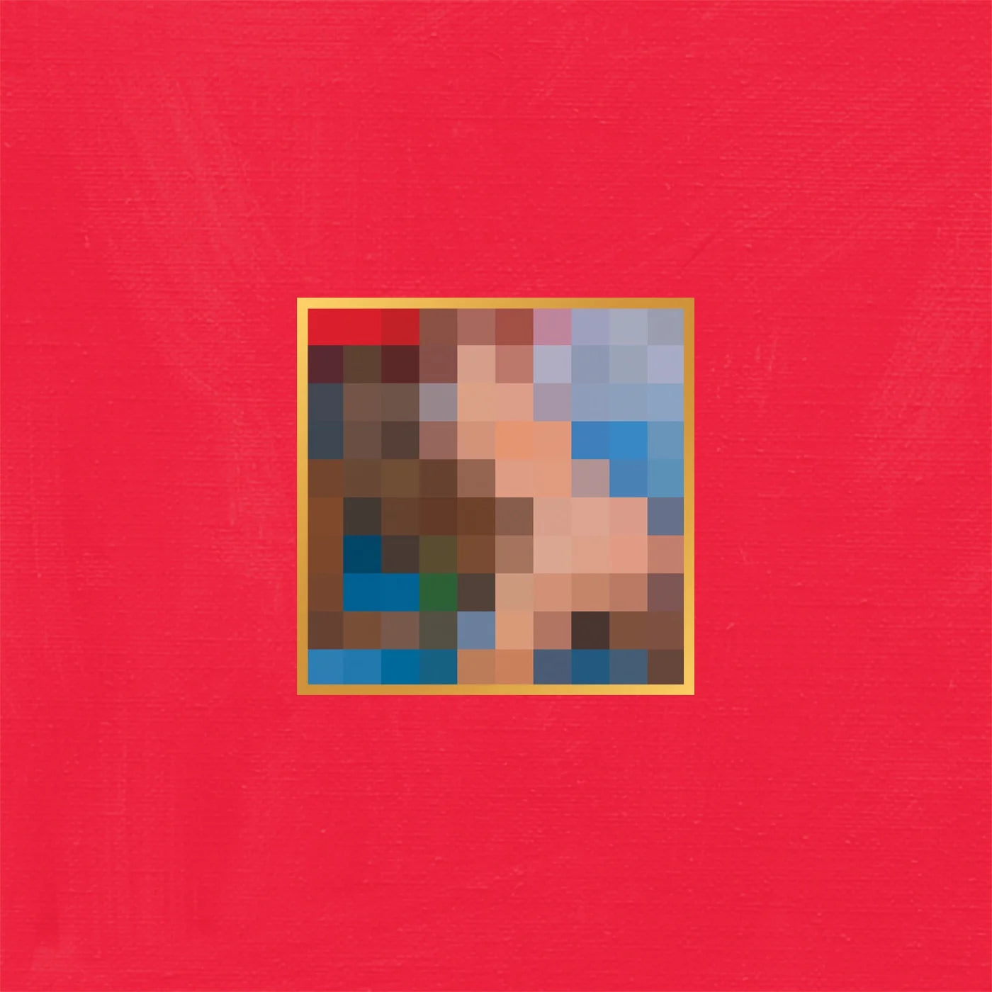 Pochette d'album censurée et pixelisée : My Beautiful Dark Twisted Fantasy de Kanye West (2010)