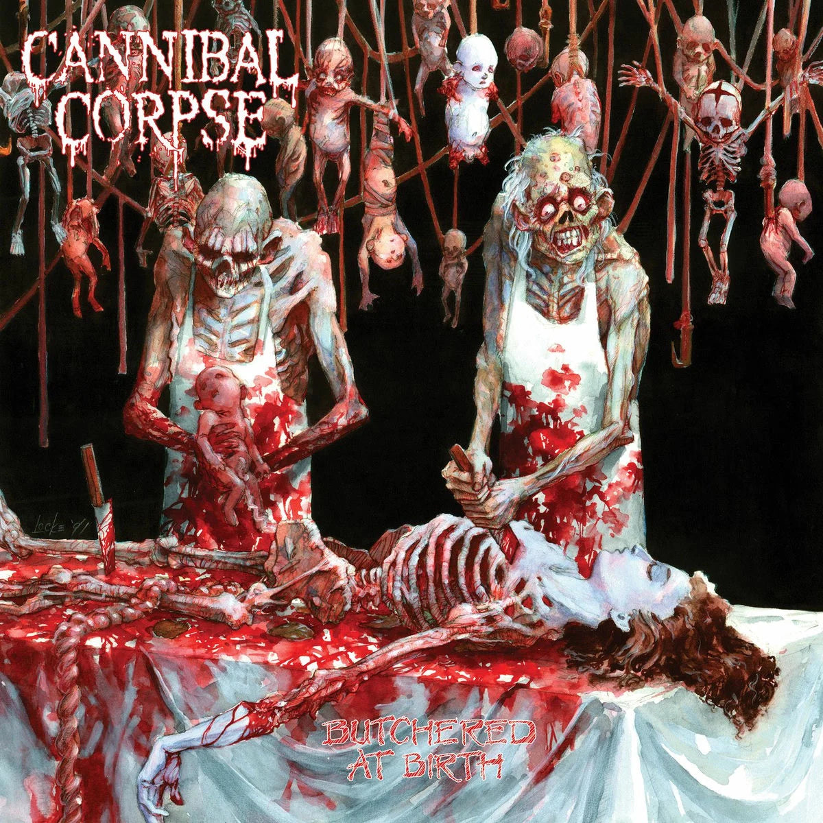 Pochette album gore : Butchered at Birth de Cannibal Corpse (1991)