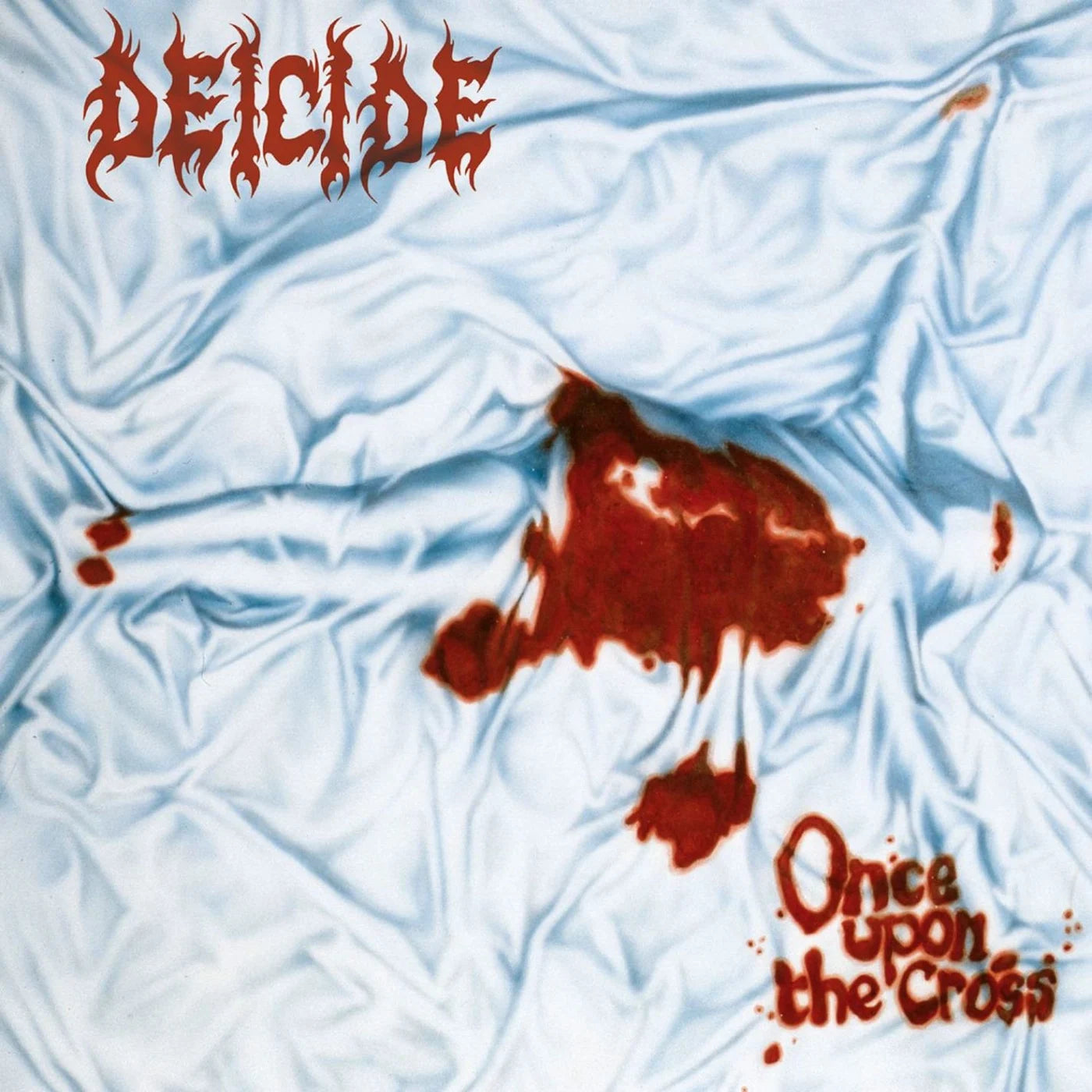 Pochette album horreur : Once Upon the Cross de Deicide (1995), linceul taché de sang